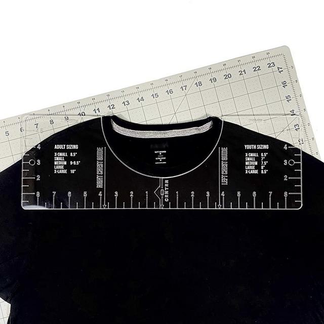 T-Shirt Ruler Guide -Vinyl T-Shirt Ruler Guide - Sublimation Designs on T-shirt- Vinyl Ruler Guide Size Chart - T-Shirt Ruler guide for Vinyl and Sublimation - T-shirt Alignment Guide