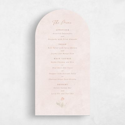Orange Arch Wedding Menu - Muriano