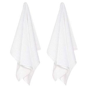 Now Designs Ripple Cotton Dish Towels White 18 x 28in, Set of 2