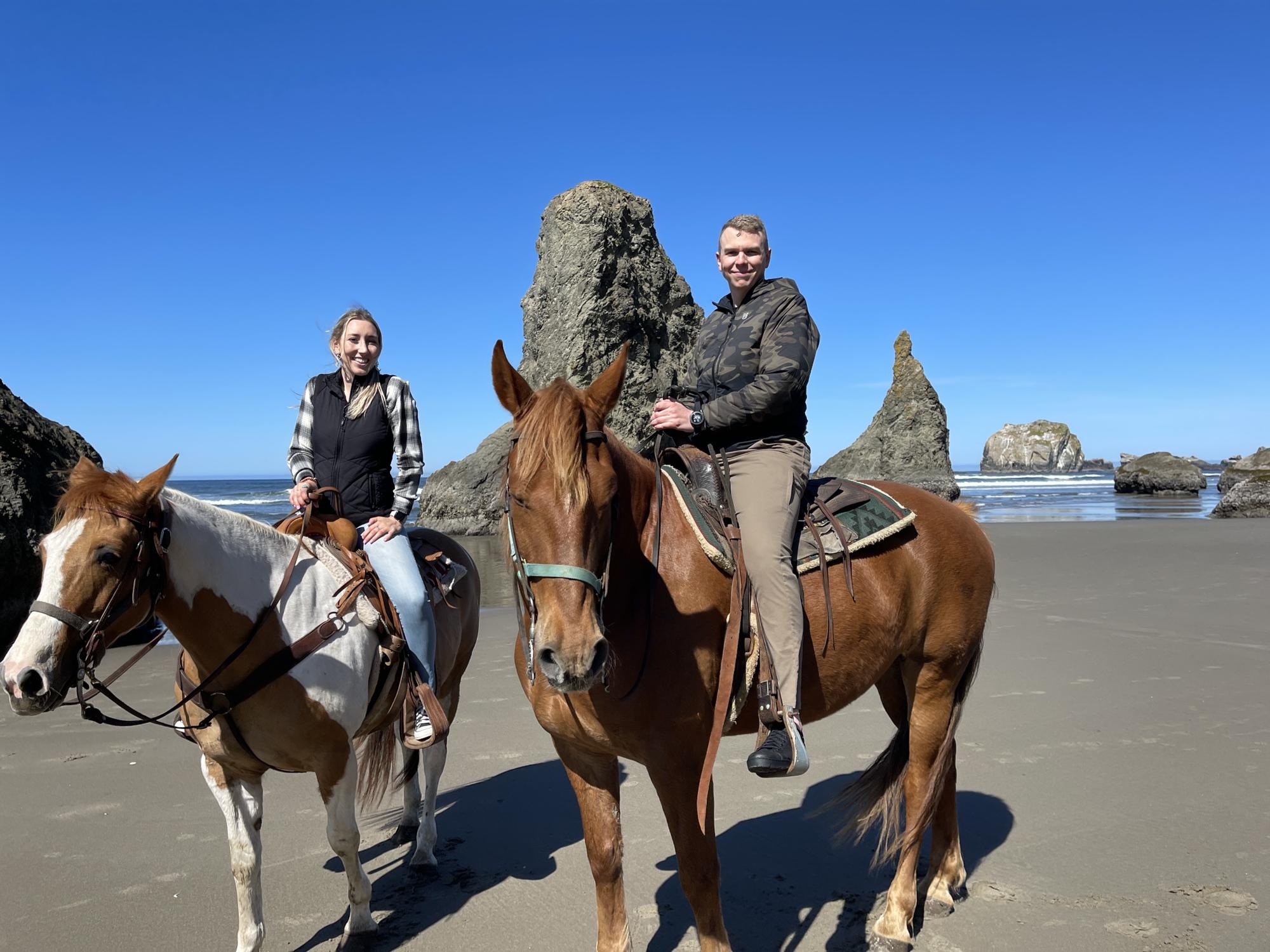 horse back riding in Bandon, just hours before he surprised me with the best proposal EVER!