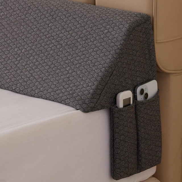 Bedluxe King Wedge Pillow Headboard (76"x10"x6"), Bed Wedge Pillow for Headboard, Foam Headboard Pillow, Bed Gap Filler King - Fill The Gap (0-7"), Mattress Gap Filler (Air-Layer Black, 76"x10"x6")