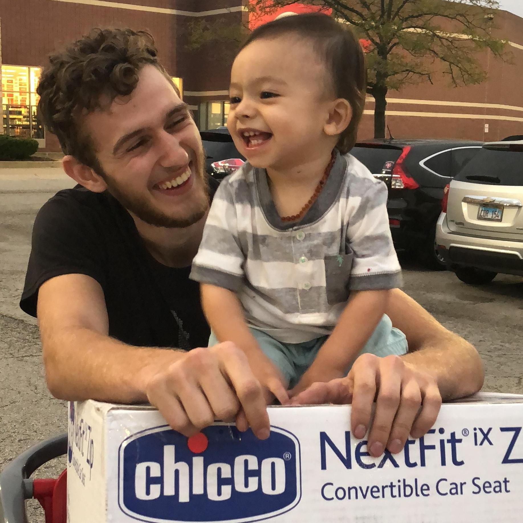 We took Noah to get his car seat and he was the happiest kid alive.