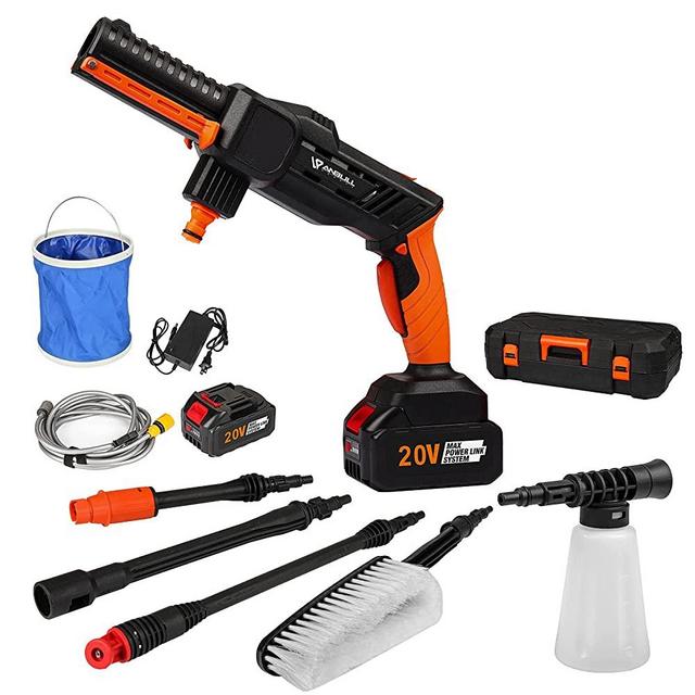 Anbull Cordless Pressure Washer, 2 x 20V Batteries Max 507 PSI Power Washer with Accessories, Portable Power Cleaner with Adjustable Nozzle, Suitable for Washing Cars/Bikes/Fences/Siding/Patios