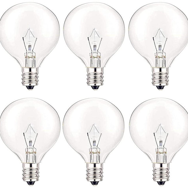 25 Watt Wax Warmer Bulbs, Bulb for Full Size Warmer, 6 Pack E12 Base Wax Bulb, Dimmable - Warm White - 120 Volt Light Bulbs for Burner, High Temp Resistance (25)