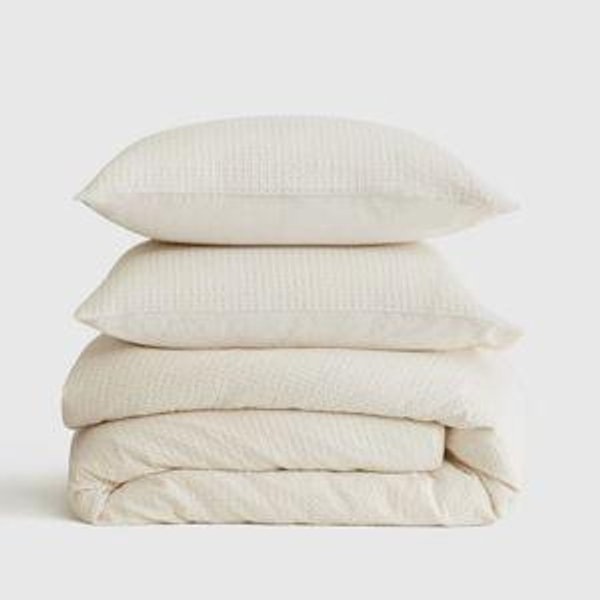 Honeycomb Duvet Cover Set- Queen size in Undyed
