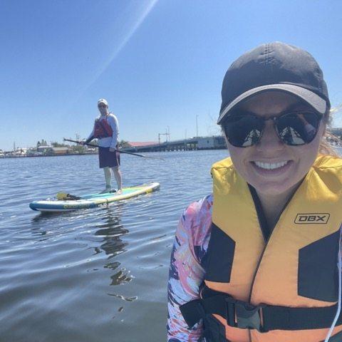 Enjoying the new paddleboards on vacation