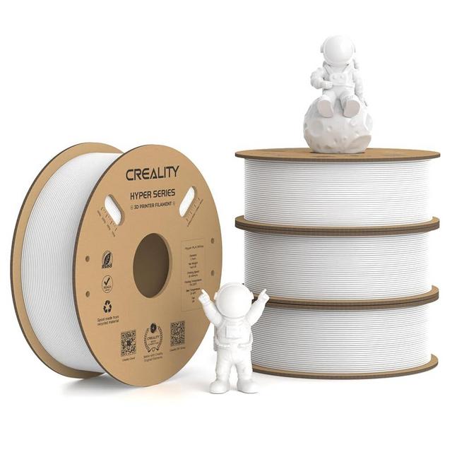 Creality Hyper PLA Filament 1.75mm, 30-600mm/s High Speed 3D Printer Filament, Dimensional Accuracy +/-0.02mm, Fit Most FDM 3D Printers, 4 Pack 1kg Spool(2.2lbs), White