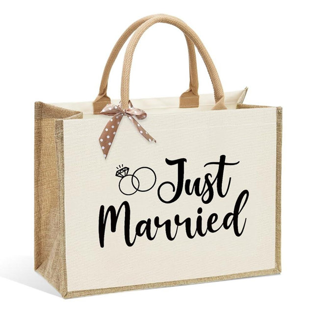 KongMoTree Bride Bag, Bride Gifts, Bridal Shower Gifts, Canvas Tote Bag, Wedding Honeymoon Gift Reusable Shoulder Bags
