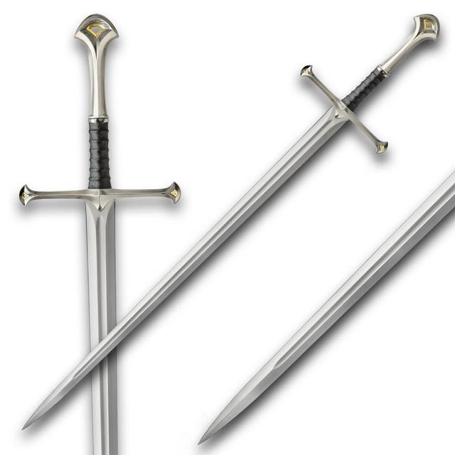 United Cutlery King Elendil's Narsil Sword | Licensed Lord of the Rings Movie Replica | 24K Gold Plated Fittings | Certificate of Authenticity