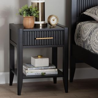 Primrose Mid-Century Fluted 1-Drawer Nightstand
