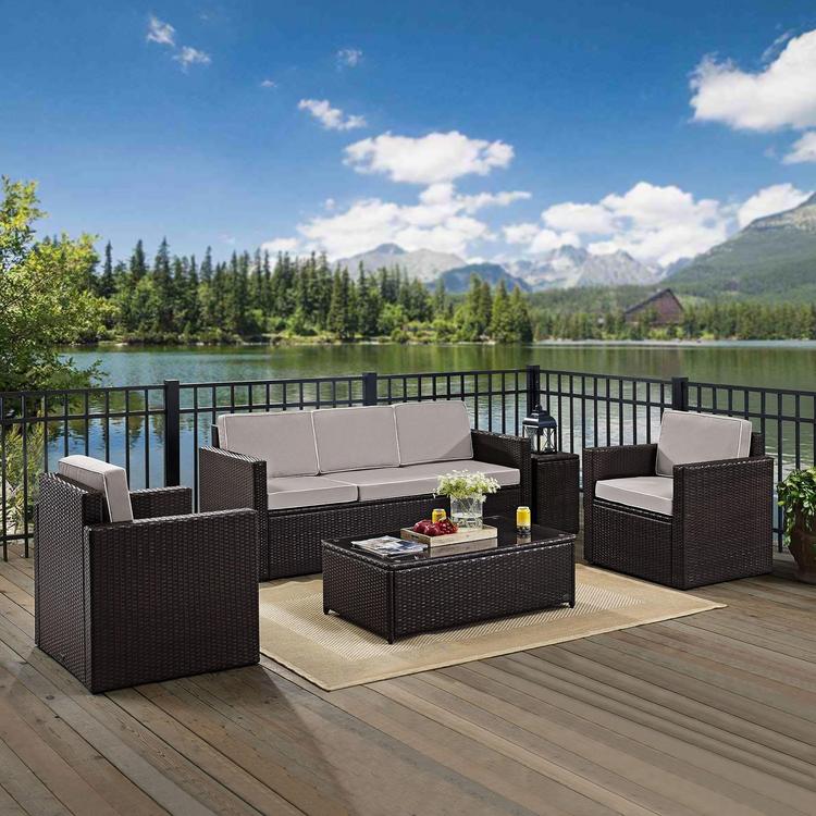 Crosley palm sheerness harbor outdoor wicker set