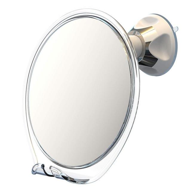 Luxo Shaving Mirror, Shower Mirror with a Razor Holder for Shaving with Powerful Suction Cup - Shatterproof Anti Fog Mirror for Shower (Clear)