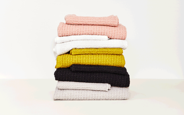 Simple Waffle Hand Towels, Mustard