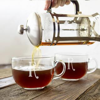 Personalized Glass Coffee Mug, Set of 2