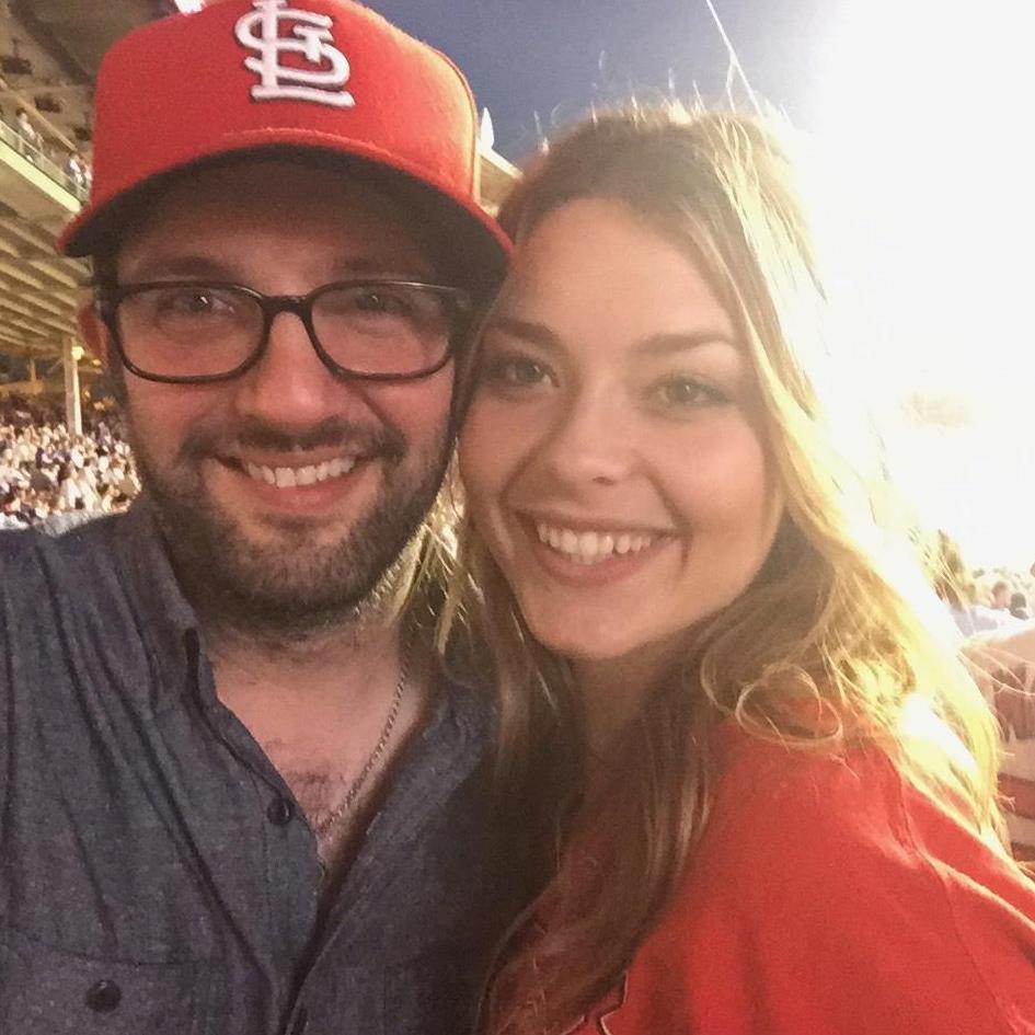 At a cubs / cardinals baseball game!