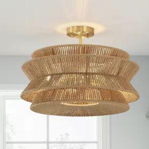 Silvia 20in. 4 Light Tiered Rope Semi-Flush Mount Ceiling Light
