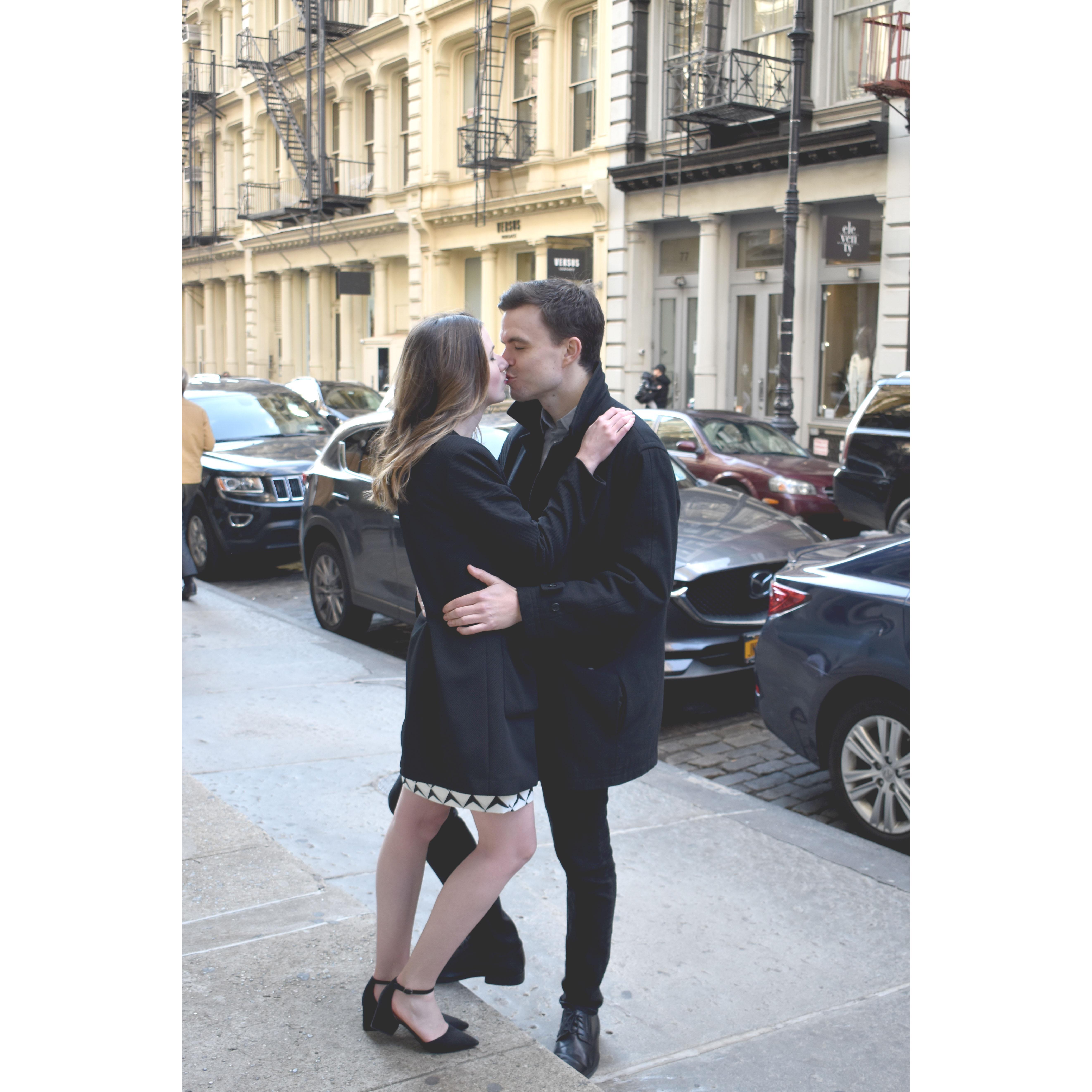 Engagement photo in SOHO, NYC.