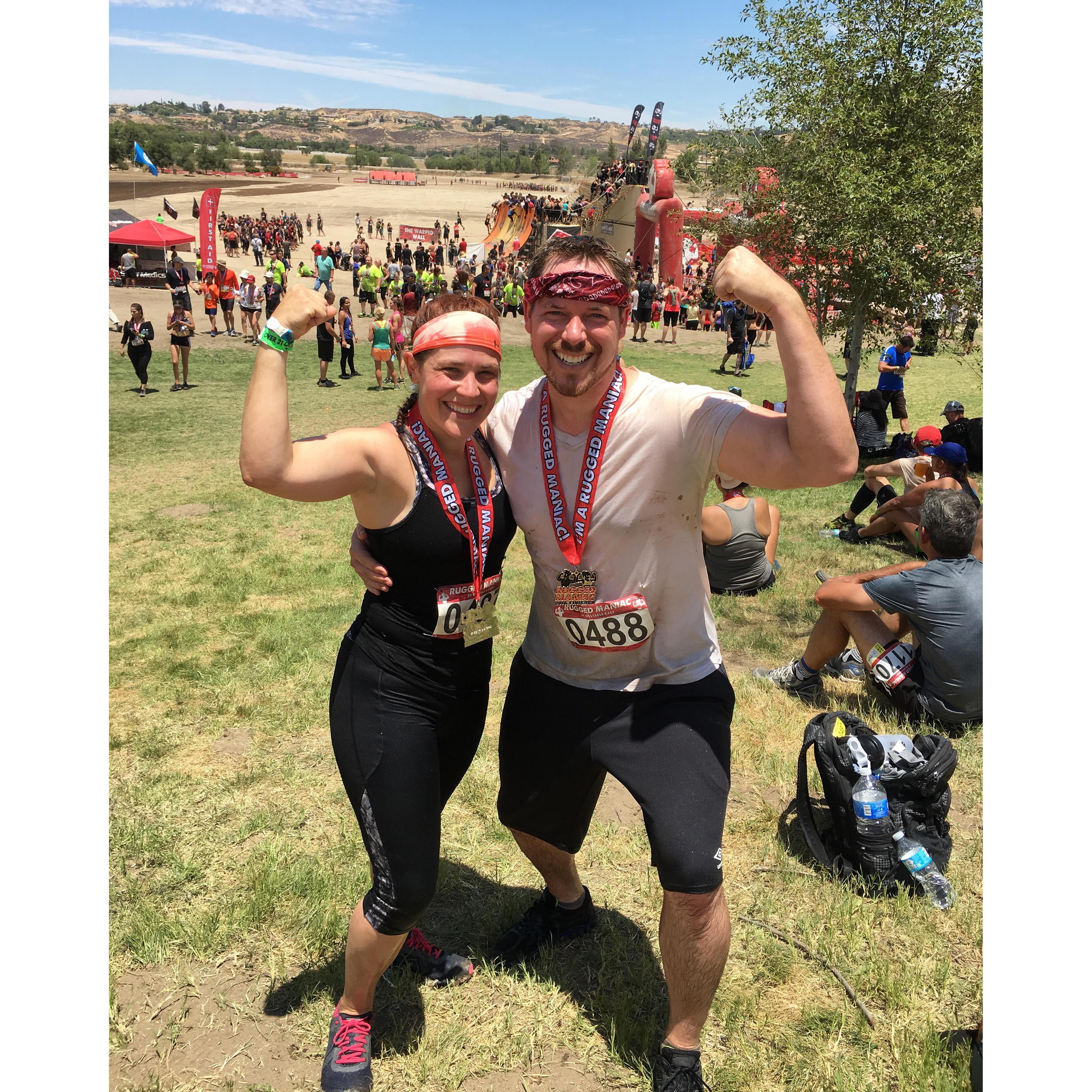 Our first race together! Rugged Maniac 2016.
