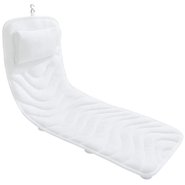 Full Body Bath Pillow, Upgraded Non-Slip Bath Cushion for Tub, Spa Bathtub Pillow Mattress for Head Neck Shoulder and Back Rest Support，Hot Tub Accessories – 50"x 15"