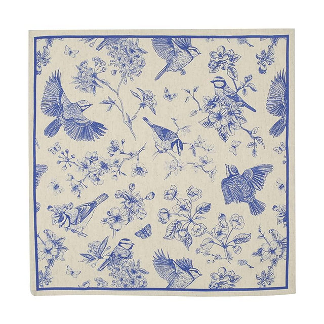 FINGERCRAFT Printed,Premium Quality, Dinner Napkins, Cotton Linen Blend, Set of 12, Size 20X20 Inch, Multi Colors, Over Sized Cloth Napkins, Ultra Soft, Durable Hotel Quality (Set of 12, Toile)