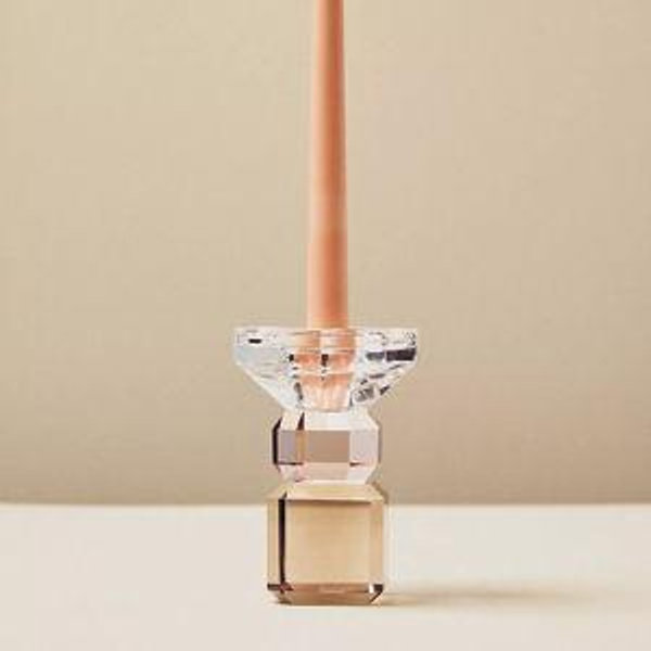 Cut Glass Candle Holder