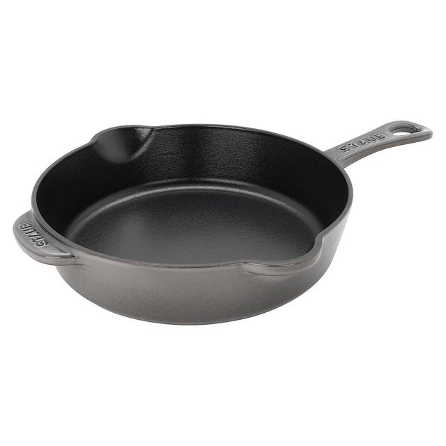STAUB Cast Iron 8.5-inch Traditional Deep Skillet - Graphite Grey