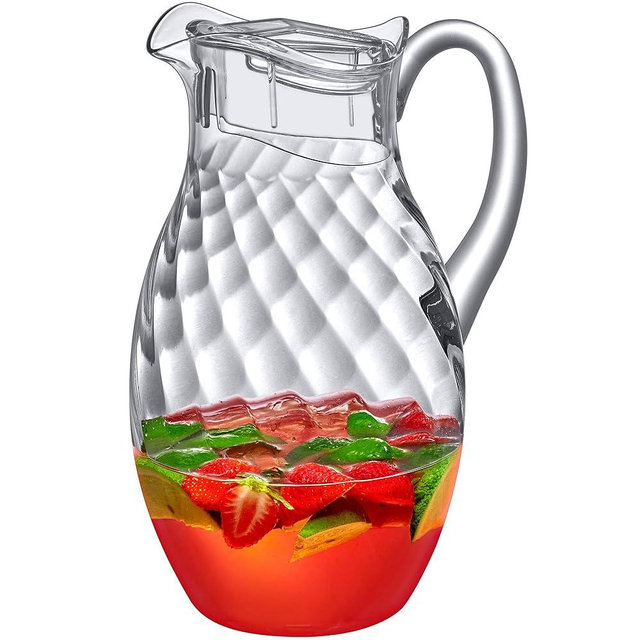 Amazing Abby - Bubbly Whirly Grand - Acrylic Pitcher (96 oz), Clear Plastic Water Pitcher with Lid, Fridge Jug, BPA-Free, Shatter-Proof, Great for Iced Tea, Sangria, Lemonade, Juice, Milk, and More