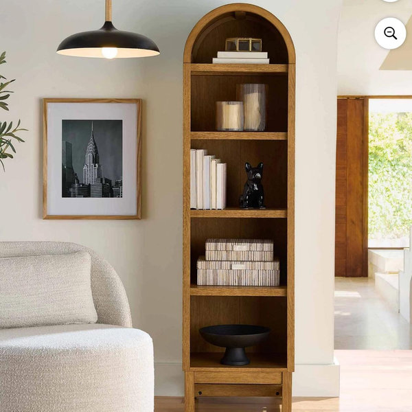 Better Homes & Gardens Juliet Narrow Arch Bookcase, Light Honey Finish