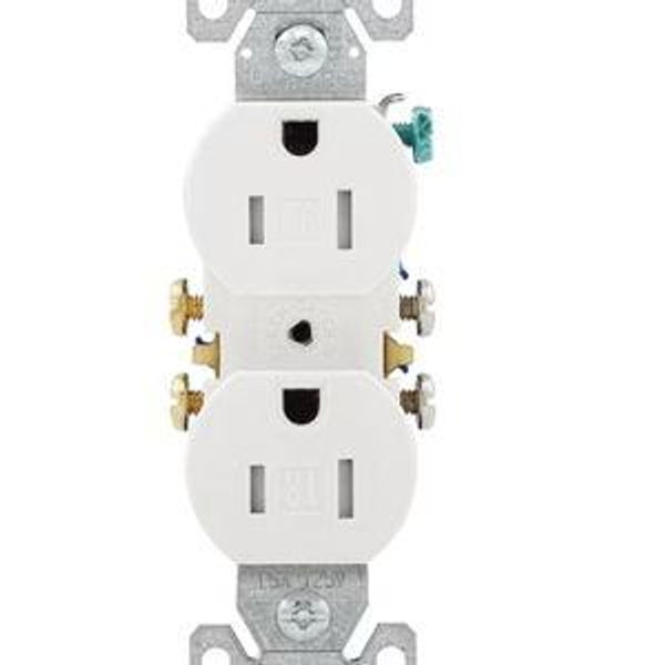 Eaton 15 -Amp 125-volt Tamper Resistant Residential Duplex Outlet , White