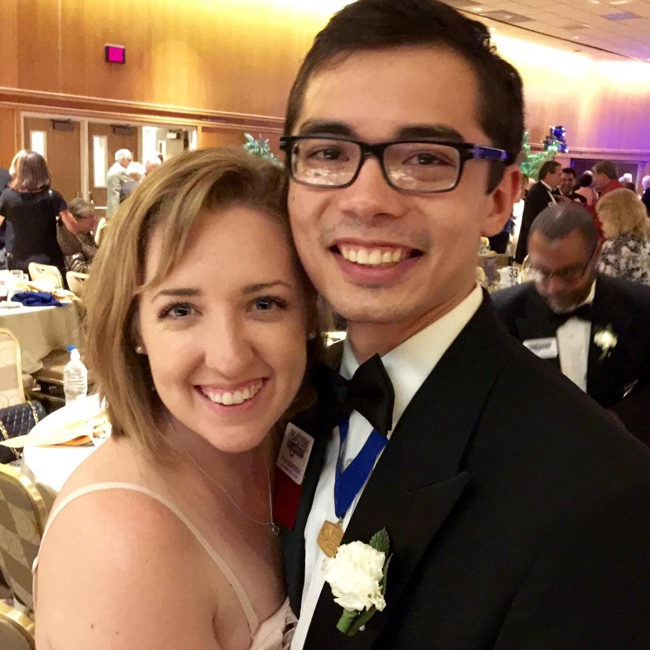 At a banquet for Ryan's chorus. We love getting dressed up!