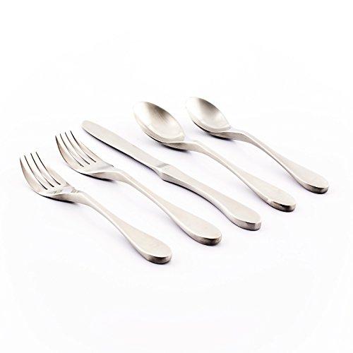 Knork 210 Original Collection Cutlery Utensils 18/10 Stainless Steel Flatware Set, Matte Silver