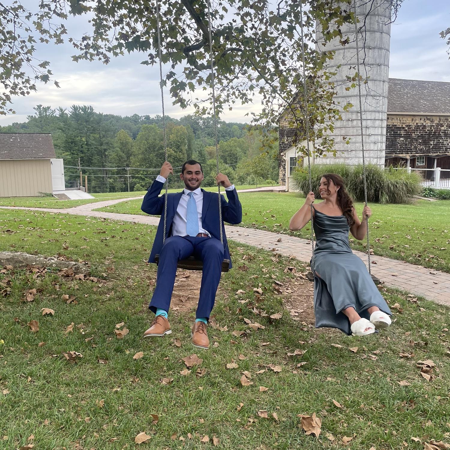 Our first wedding together at Emma's brother's wedding in September 2022