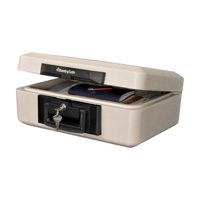 SentrySafe 1160 Fireproof Lock Box, 0.25 Cubic Feet, Dove Gray