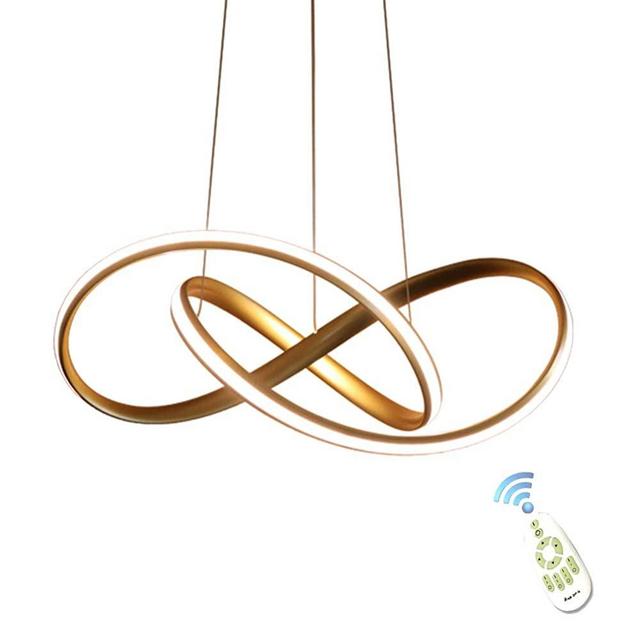 HOUDES Modern Acrylic Chandeliers Pendant Lighting Gold LED Ceiling Light Fixture for Dining Room Kitchen Study Room Dimmable with Remote 50cm