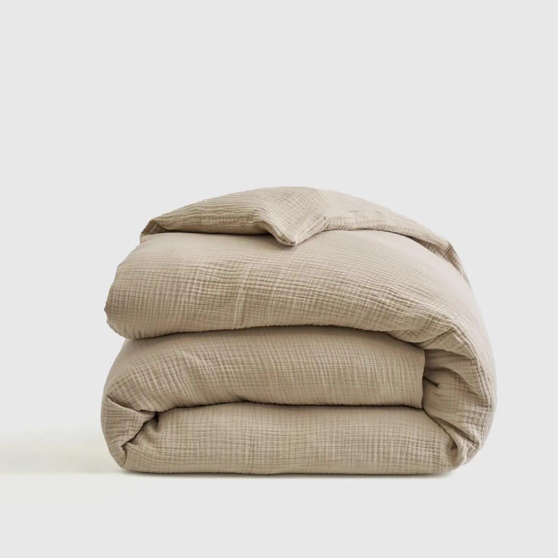 Organic Airy Gauze Duvet Cover in Dune, King | Quince