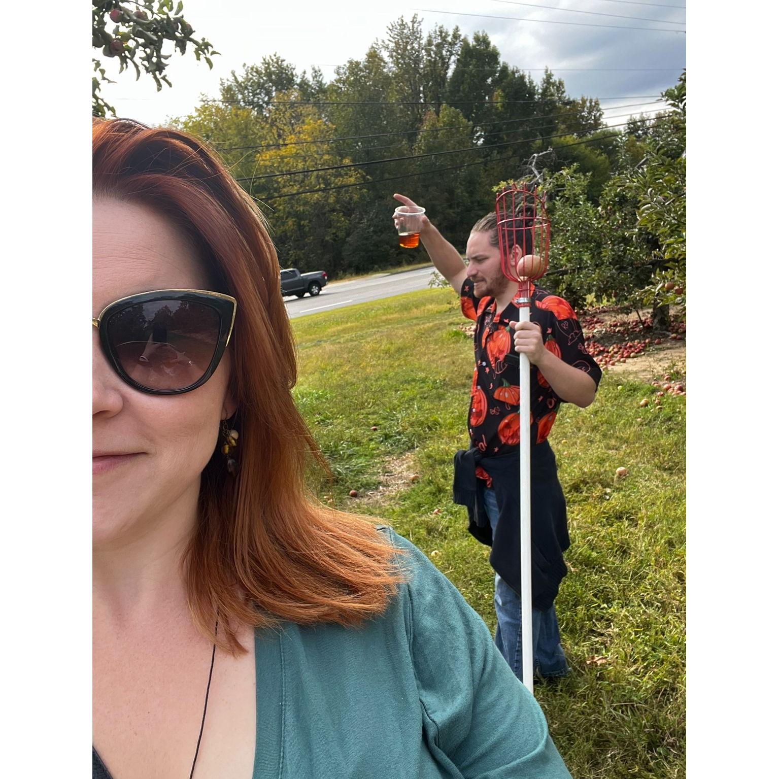 Apple picking...and cheers-ing the trees?