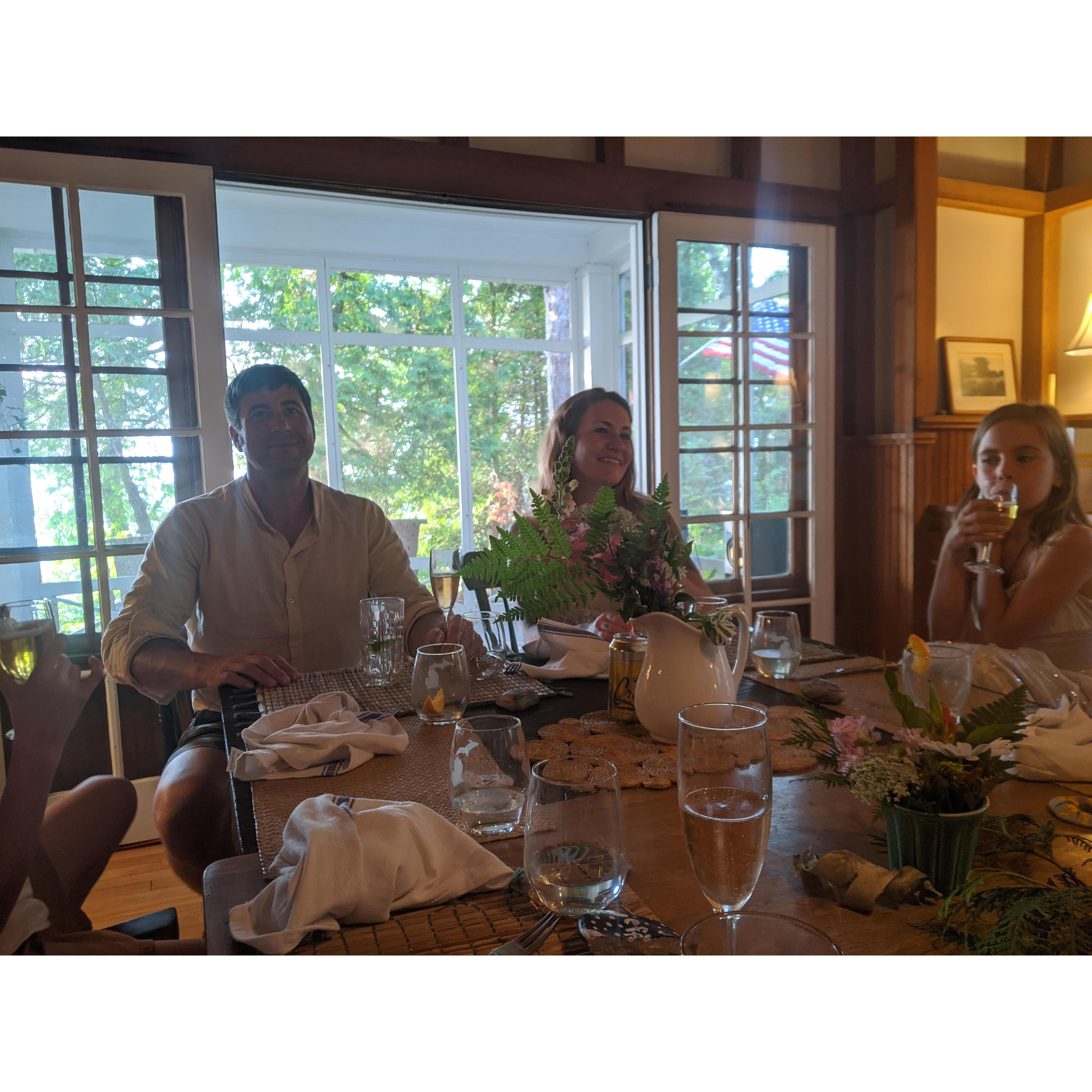 The best ceremony/dinner we could have asked for with just a handful of the people we love!