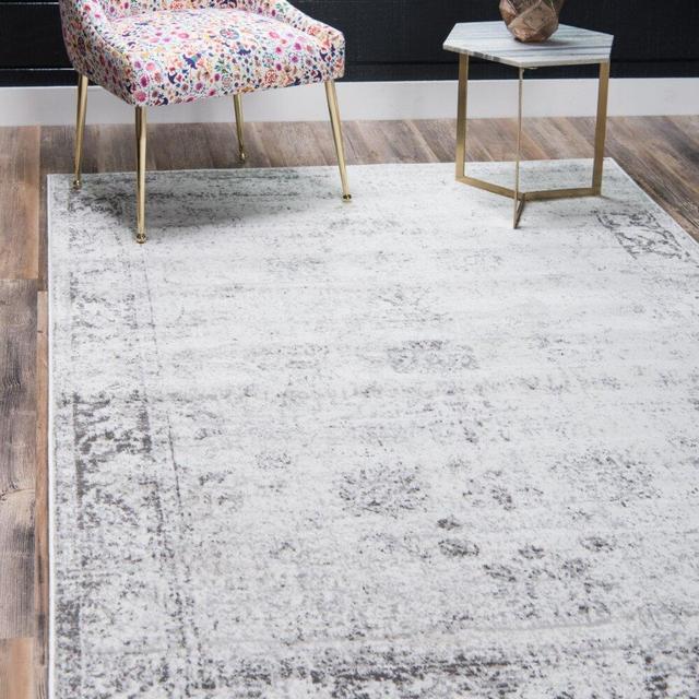 Brandt Floral Gray Area Rug