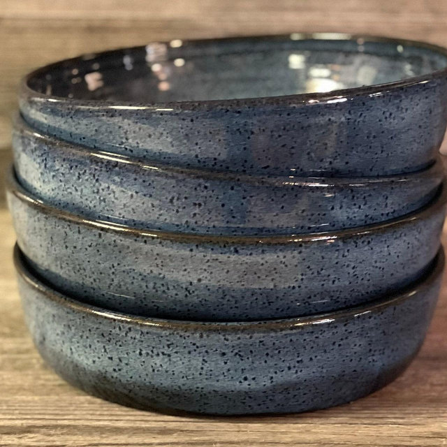 Handmade Stoneware Pasta Bowls: Set of Four Pottery Buddha Bowls **Made to Order**