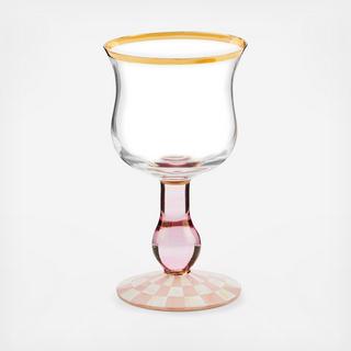 Rosy Check Wine Glass