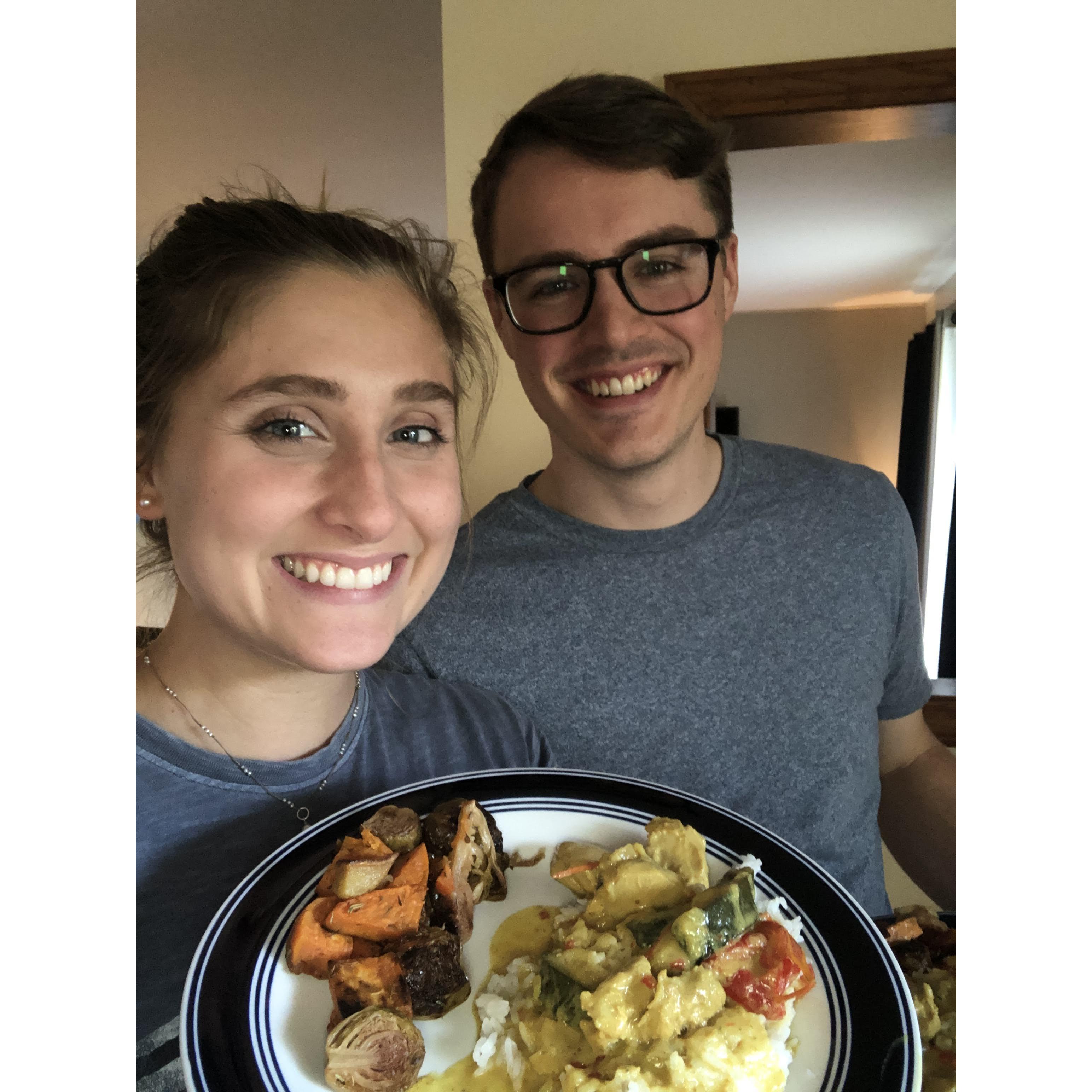 We both love homemade yummy food. Curries and vegetables are favorites