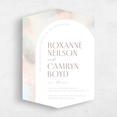 White Diamond Wedding Invitation - Coleridge Portrait