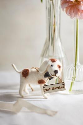 Just Married Dog Felt Critter