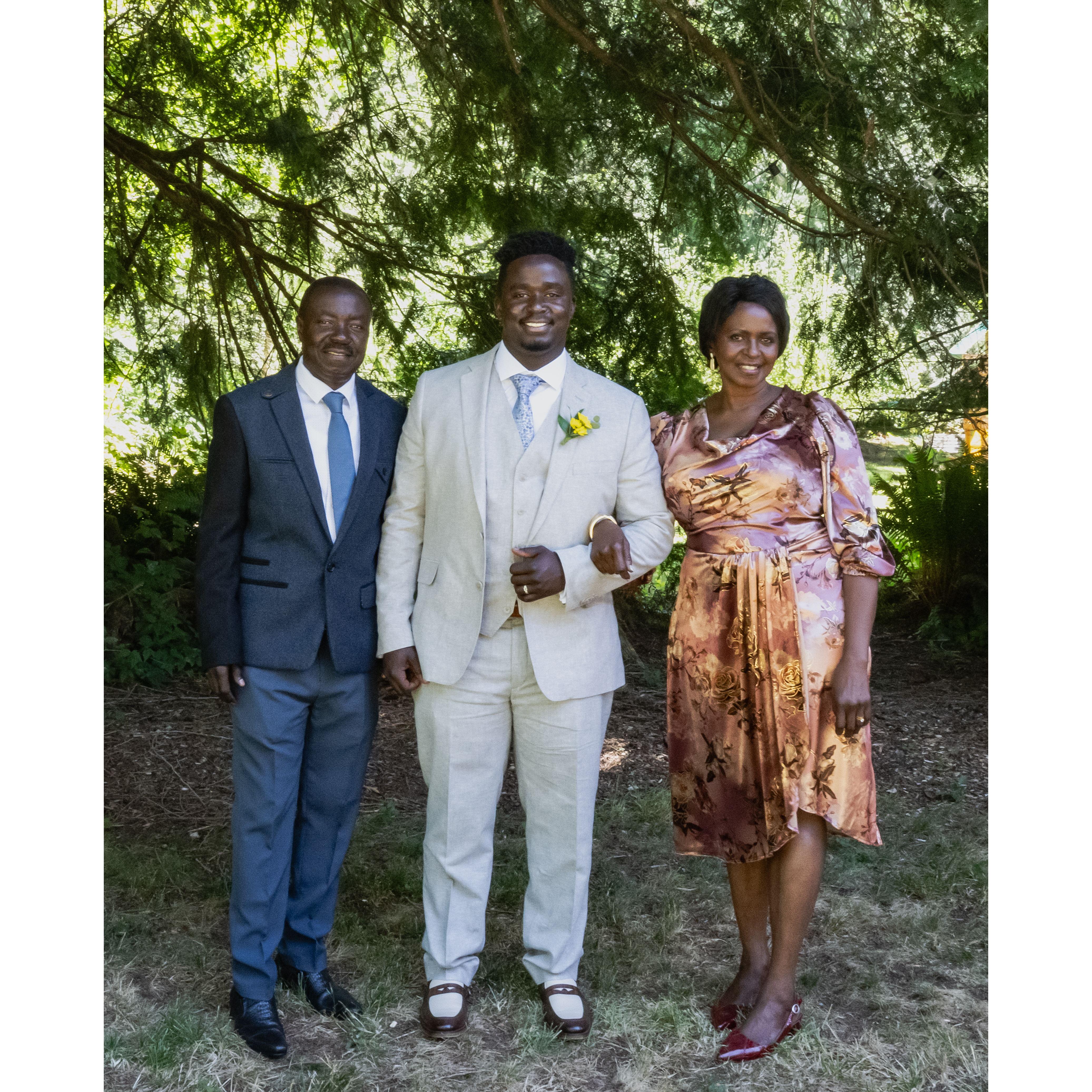 Doris and Deo, Derick's parents, came all the way from Tanzania!