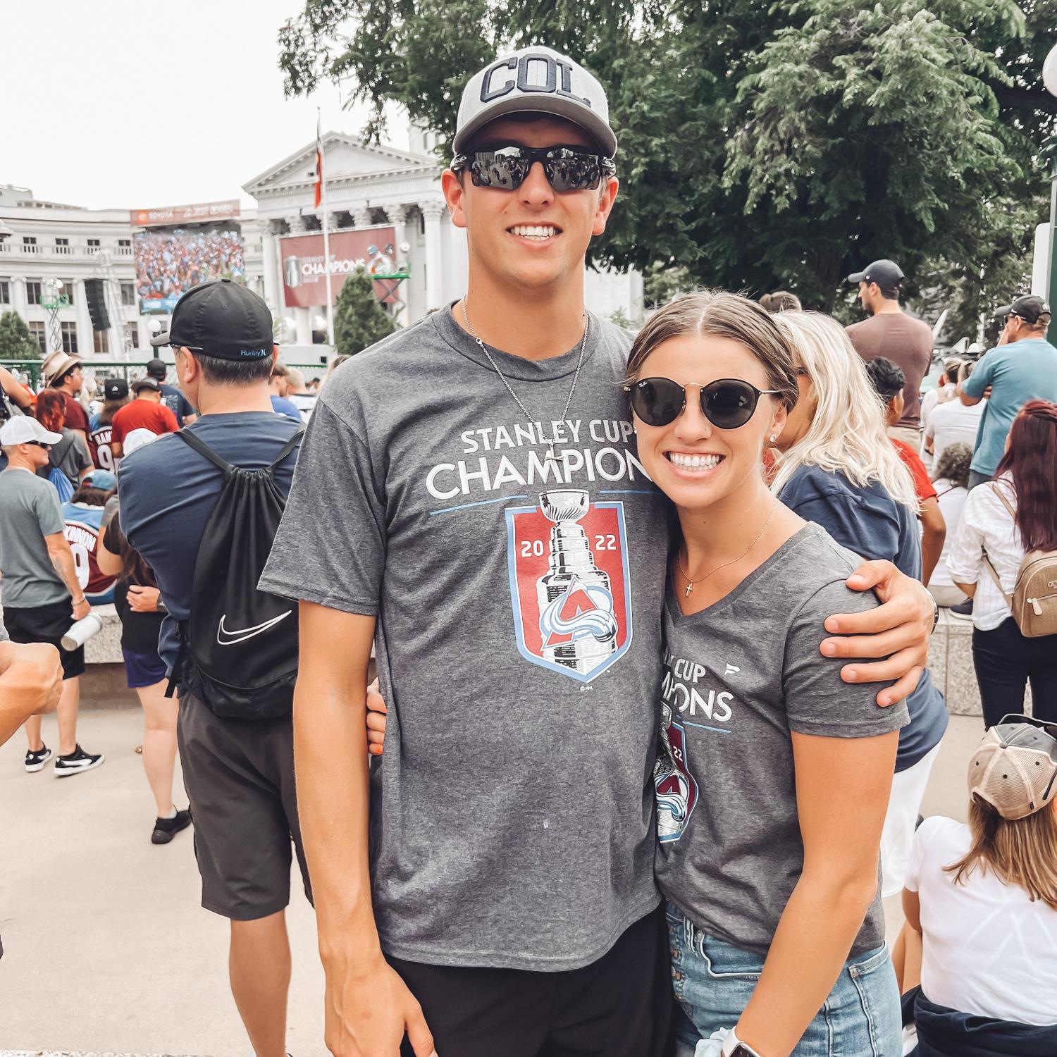 Avalanche Parade - one of our first dates we went to an Avs game