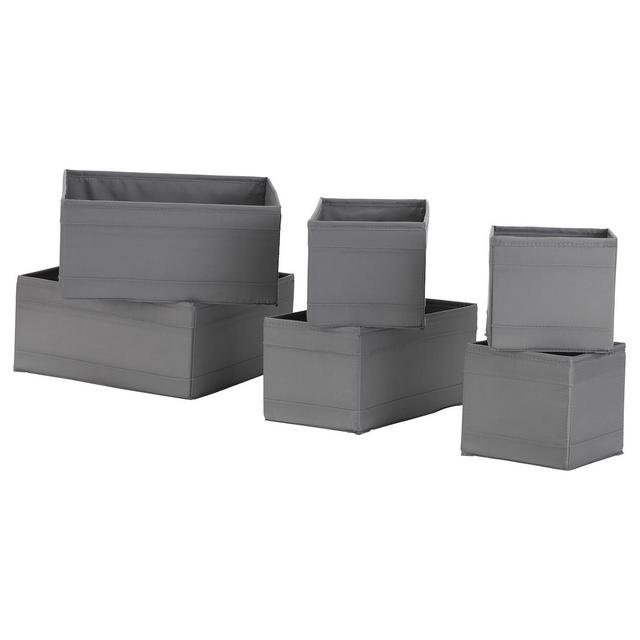 SKUBB Box, set of 6, dark gray