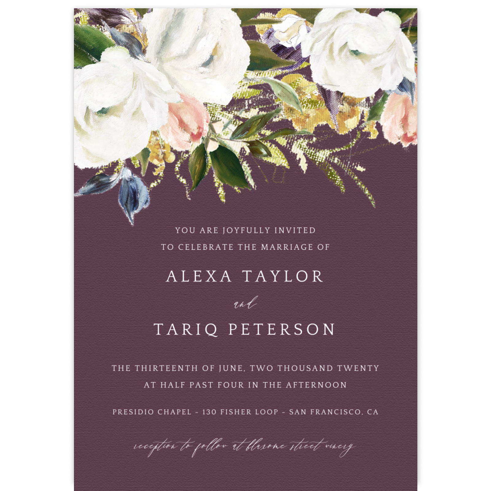 Purple Wedding Invitations | Zola, image size:1600x1600