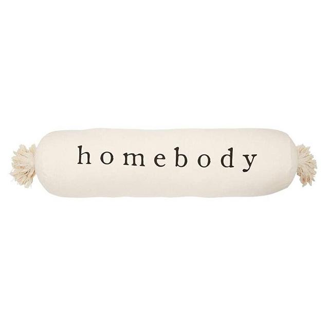 Mud Pie HOMEBODY Bolster Pillow, 8" x 33", White