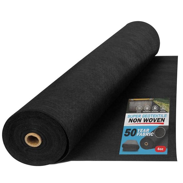Super Geotextile 4, 6, 8 oz Non Woven Fabric for Landscaping, French Drains, Underlayment, Erosion Control, Construction Projects - 4 oz (4X50)