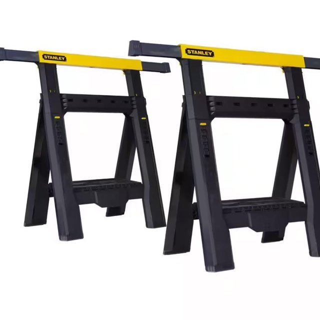 32 in. H Plastic 2-Way Adjustable Folding Sawhorse (2 Pack)